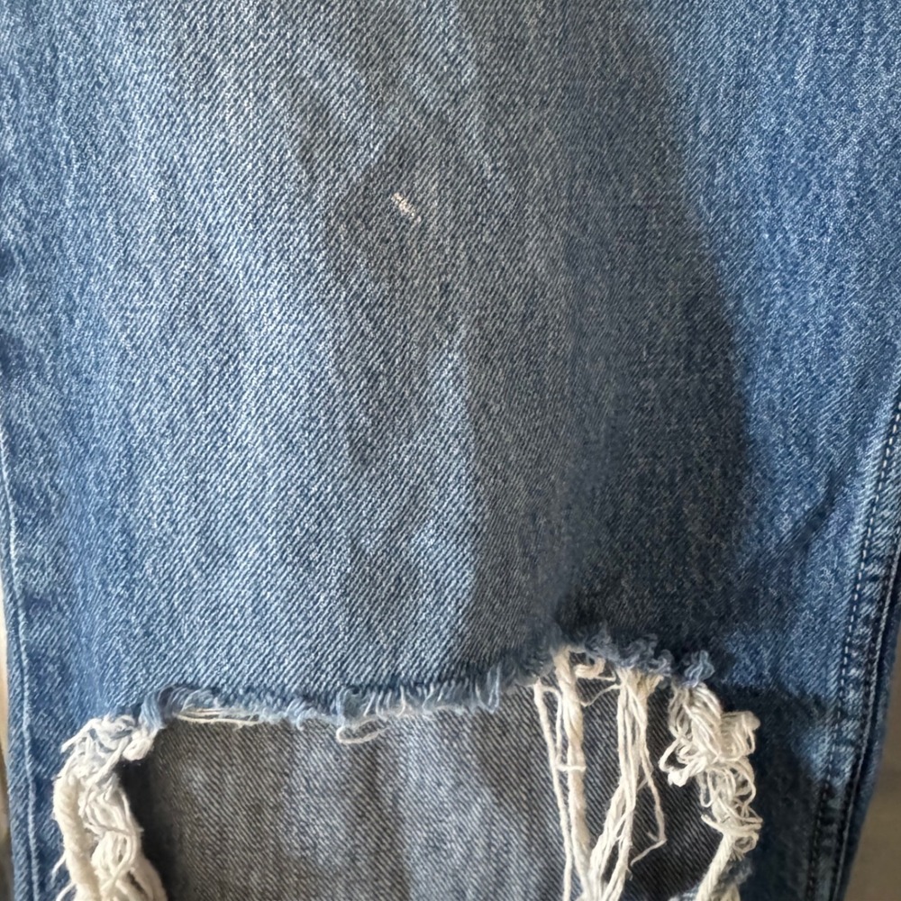 Levis sz 29 Women Blue Low Pro Straight Leg Dark Denim Distressed Baggy Jeans - Picture 9 of 15